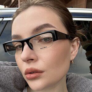 NEW MIU MIU EYEGLASSES MUB07S 16K08N BLACK WOMEN MU B07S SMU B07